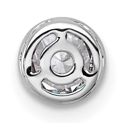 14k White Gold 5/8 carat Lab Grown Diamond VS+ F+ Round Complete Bezel Set Chain Slide Pendant