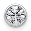 14k White Gold 5/8 carat Lab Grown Diamond VS+ F+ Round Complete Bezel Set Chain Slide Pendant