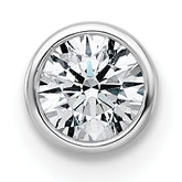 14k White Gold 5/8 carat Lab Grown Diamond VS+ F+ Round Complete Bezel Set Chain Slide Pendant
