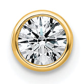 14k 5/8 carat Lab Grown Diamond VS+ F+ Round Complete Bezel Set Chain Slide Pendant