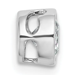 14k White Gold 3/4 carat Lab Grown Diamond VS+ F+ Round Complete Bezel Set Chain Slide Pendant