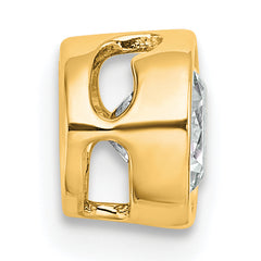 14k 3/4 carat Lab Grown Diamond VS+ F+ Round Complete Bezel Set Chain Slide Pendant