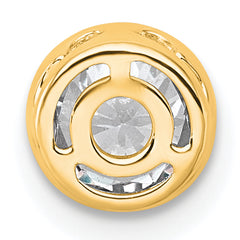 14k 3/4 carat Lab Grown Diamond VS+ F+ Round Complete Bezel Set Chain Slide Pendant