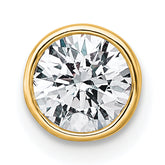 14k 3/4 carat Lab Grown Diamond VS+ F+ Round Complete Bezel Set Chain Slide Pendant