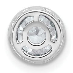 14k White Gold 1 carat Lab Grown Diamond VS+ F+ Round Complete Bezel Set Chain Slide Pendant