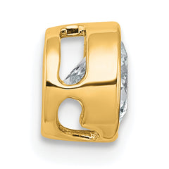 14k 1 carat Certified Grown Diamond VS+ F+ Round Complete Bezel Set Chain Slide Pendant