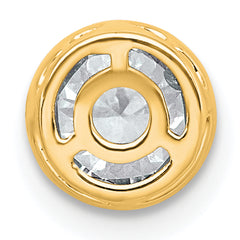 14k 1 carat Lab Grown Diamond VS+ F+ Round Complete Bezel Set Chain Slide Pendant