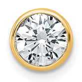 14k 1 carat Certified Grown Diamond VS+ F+ Round Complete Bezel Set Chain Slide Pendant