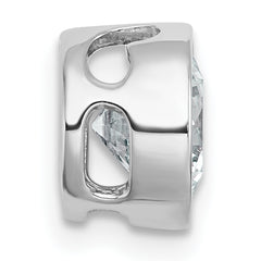 14k White Gold 1 1/2 carat Lab Grown Diamond VS+ F+ Round Complete Bezel Set Chain Slide Pendant