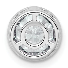 14k White Gold 1 1/2 carat Certified Grown Diamond VS+ F+ Round Complete Bezel Set Chain Slide Pendant