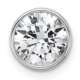 14k White Gold 1 1/2 carat Certified Grown Diamond VS+ F+ Round Complete Bezel Set Chain Slide Pendant