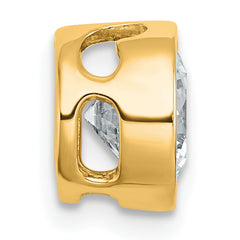 14k 1 1/2 carat Lab Grown Diamond VS+ F+ Round Complete Bezel Set Chain Slide Pendant