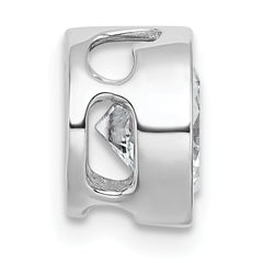 14k White Gold 2 carat Lab Grown Diamond VS+ F+ Round Complete Bezel Set Chain Slide Pendant