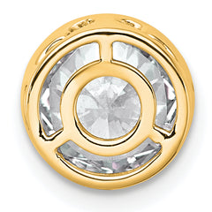 14k 2 carat Lab Grown Diamond VS+ F+ Round Complete Bezel Set Chain Slide Pendant