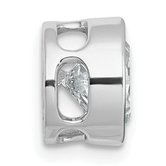 14k White Gold 2 1/2 carat Certified Grown Diamond VS+ F+ Round Complete Bezel Set Chain Slide Pendant