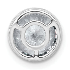 14k White Gold 2 1/2 carat Certified Grown Diamond VS+ F+ Round Complete Bezel Set Chain Slide Pendant