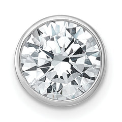 14k White Gold 2 1/2 carat Certified Grown Diamond VS+ F+ Round Complete Bezel Set Chain Slide Pendant