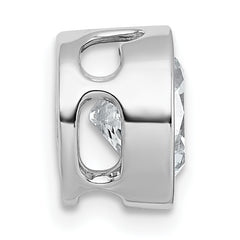 14k White Gold 3 carat Certified Grown Diamond VS+ F+ Round Complete Bezel Set Chain Slide Pendant