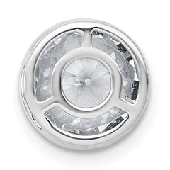 14k White Gold 3 carat Certified Grown Diamond VS+ F+ Round Complete Bezel Set Chain Slide Pendant