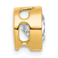 14k 3 carat Lab Grown Diamond VS+ F+ Round Complete Bezel Set Chain Slide Pendant