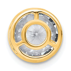 14k 3 carat Lab Grown Diamond VS+ F+ Round Complete Bezel Set Chain Slide Pendant