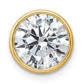 14k 3 carat Certified Grown Diamond VS+ F+ Round Complete Bezel Set Chain Slide Pendant