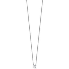 14k White Gold 1/4 carat Lab Grown Diamond VS+ F+ Oval Complete 18 inch Four Prong Pendant Necklace