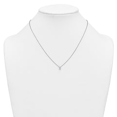 14k White Gold 1/4 carat Lab Grown Diamond VS+ F+ Oval Complete 18 inch Four Prong Pendant Necklace