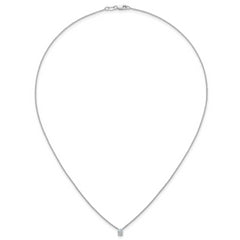 14k White Gold 1/4 carat Lab Grown Diamond VS+ F+ Oval Complete 18 inch Four Prong Pendant Necklace