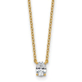 14k 1/4 carat Lab Grown Diamond VS+ F+ Oval Complete 18 inch Four Prong Pendant Necklace