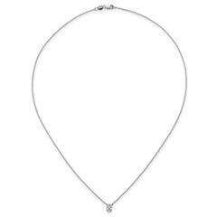 14k White Gold 1/2 carat Lab Grown Diamond VS+ F+ Oval Complete Bezel Set Chain Slide Pendant