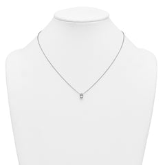 14k White Gold 3/4 carat Lab Grown Diamond VS+ F+ Oval Complete 18 inch Four Prong Pendant Necklace