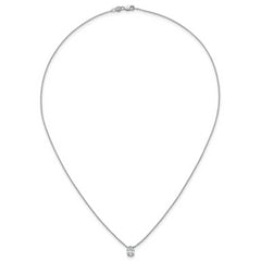 14k White Gold 3/4 carat Lab Grown Diamond VS+ F+ Oval Complete 18 inch Four Prong Pendant Necklace