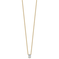14k 3/4 carat Lab Grown Diamond VS/SI+ G+ Oval Complete 18 inch Four Prong Pendant Necklace