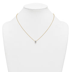 14k 3/4 carat Lab Grown Diamond VS/SI+ G+ Oval Complete 18 inch Four Prong Pendant Necklace