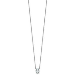14k White Gold 1 carat Lab Grown Diamond VS/SI+ G+ Oval Complete Four Prong 18 inch Pendant Necklace