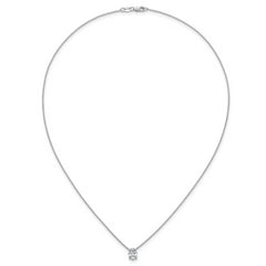 14k White Gold 1 carat Lab Grown Diamond VS/SI+ G+ Oval Complete Four Prong 18 inch Pendant Necklace