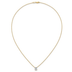 14k 1 carat Certified Lab Grown Diamond VS+ F+ Oval Complete Four Prong 18 inch Pendant Necklace