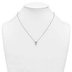 14k White Gold 1 1/2 carat Certified Lab Grown Diamond VS/SI+ G+ Oval Complete Four Prong 18 inch Pendant Necklace