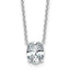 14k White Gold 1 1/2 carat Lab Grown Diamond VS/SI+ G+ Oval Complete Four Prong 18 inch Pendant Necklace