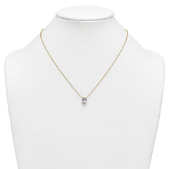 14k 1 1/2 carat Lab Grown Diamond VS+ F+ Oval Complete Four Prong 18 inch Pendant Necklace