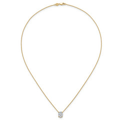 14k 1 1/2 carat Certified Lab Grown Diamond VS+ F+ Oval Complete Four Prong 18 inch Pendant Necklace