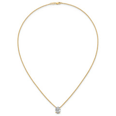 14k 2 1/2 carat Certified Lab Grown Diamond VS+ F+ Oval Complete Four Prong 18 inch Pendant Necklace