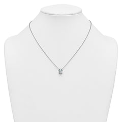 14k White Gold 3 carat Lab Grown Diamond VS/SI+ G+ Oval Complete Four Prong 18 inch Pendant Necklace