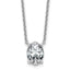 14k White Gold 3 carat Certified Lab Grown Diamond VS/SI+ G+ Oval Complete Four Prong 18 inch Pendant Necklace