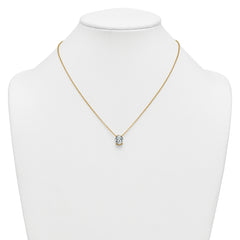 14k 3 carat Lab Grown Diamond VS+ F+ Oval Complete Four Prong 18 inch Pendant Necklace