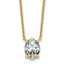 14k 3 carat Certified Lab Grown Diamond VS+ F+ Oval Complete Four Prong 18 inch Pendant Necklace