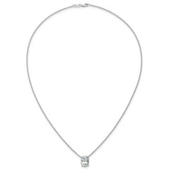 14k White Gold 3 1/2 carat Lab Grown Diamond VS/SI+ G+ Oval Complete Four Prong 18 inch Pendant Necklace