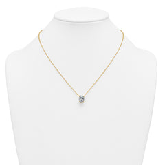 14k 3 1/2 carat Lab Grown Diamond VS+ F+ Oval Complete Four Prong 18 inch Pendant Necklace