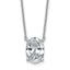 14k White Gold 4 carat Certified Lab Grown Diamond VS/SI+ G+ Oval Complete Four Prong 18 inch Pendant Necklace